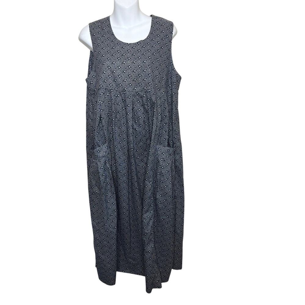 VTG Laura Ashley Blue Ditsy Floral Pinafore Midi Dress Pockets 8 80s Cottagecore